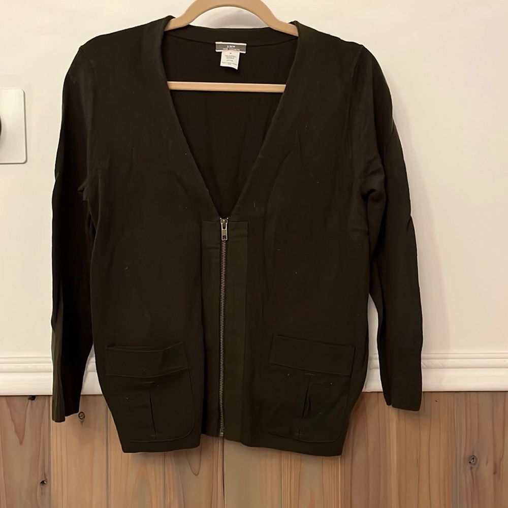 COPY - J. Crew 100% Italian cashmere zipped up cardigan M